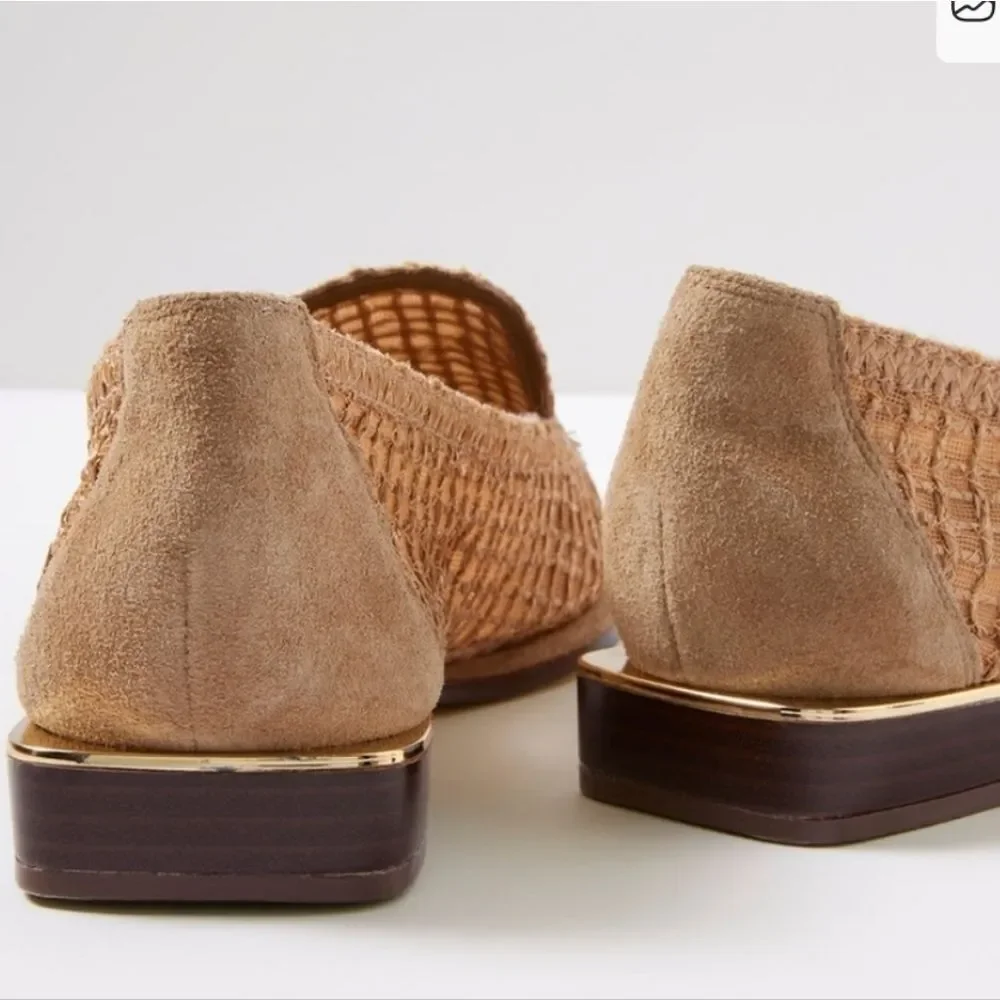 Vince Camuto Woven Tan Slip-On Loafers